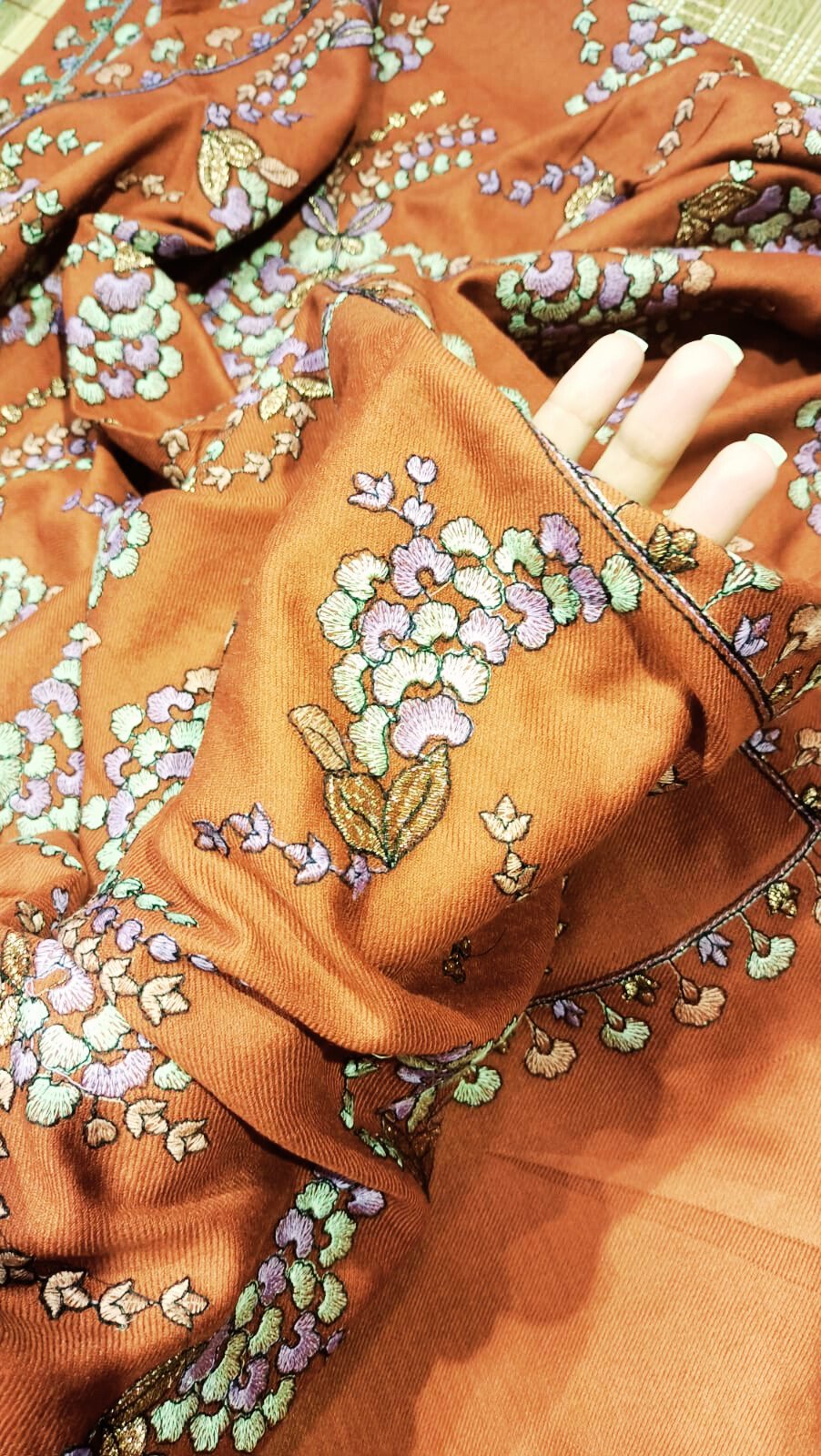 Paisley Pashmina Shawl | Rust