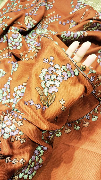 Paisley Pashmina Shawl | Rust