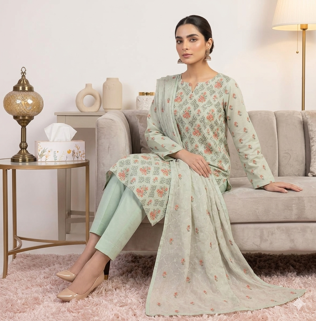 Mint Sage Floral Elegance