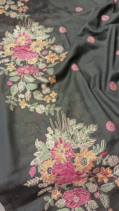 Black Karandi Embroidered Shawl
