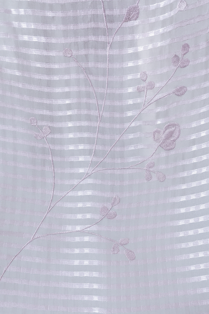 Lilac Striped Embroidered Dupatta