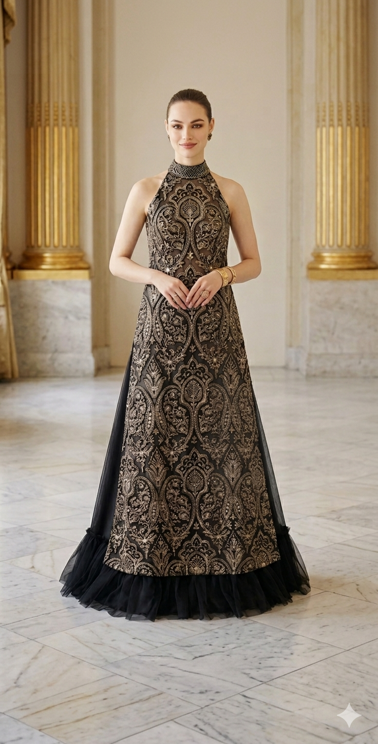 Elegant Bareeze Embroidered Net – Faiza Jamshed