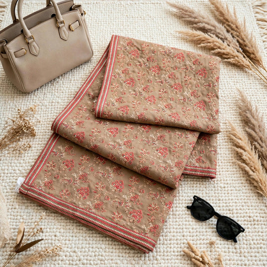 Elegant Embroidered Karandi Shawl