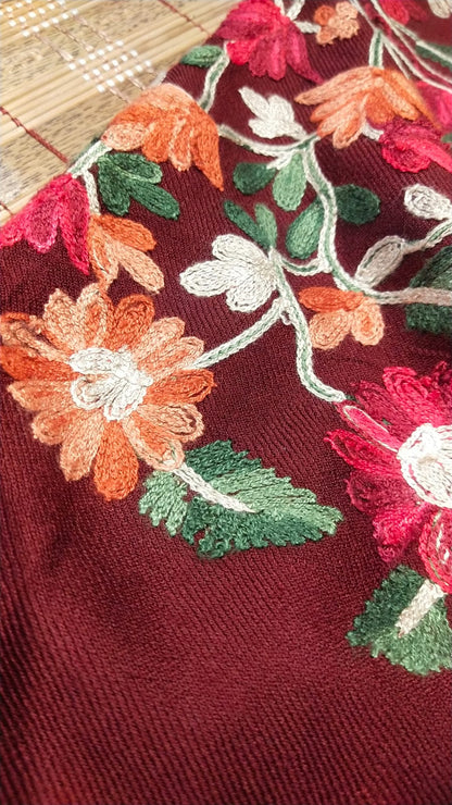 Aari Embroidered Pashmina Kaftan Cape