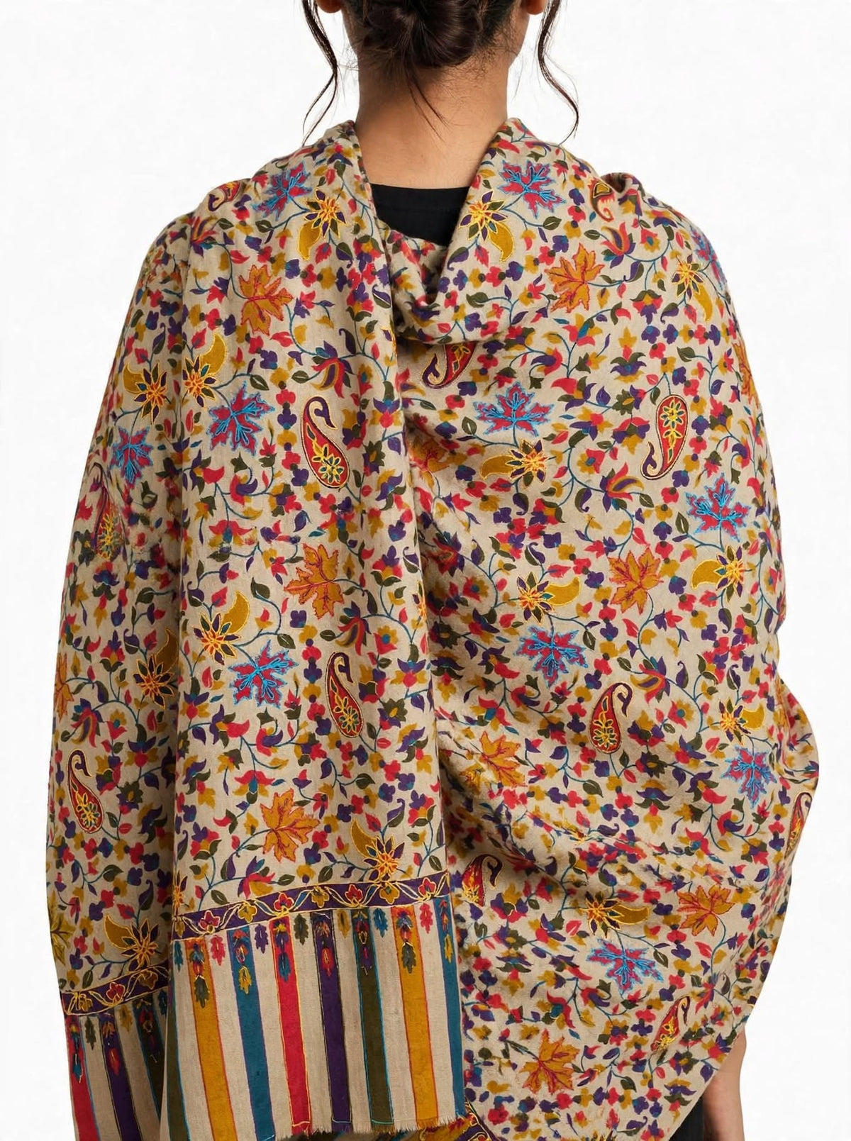 Kalamkari printed Floral & Paisley Pattern Wrap