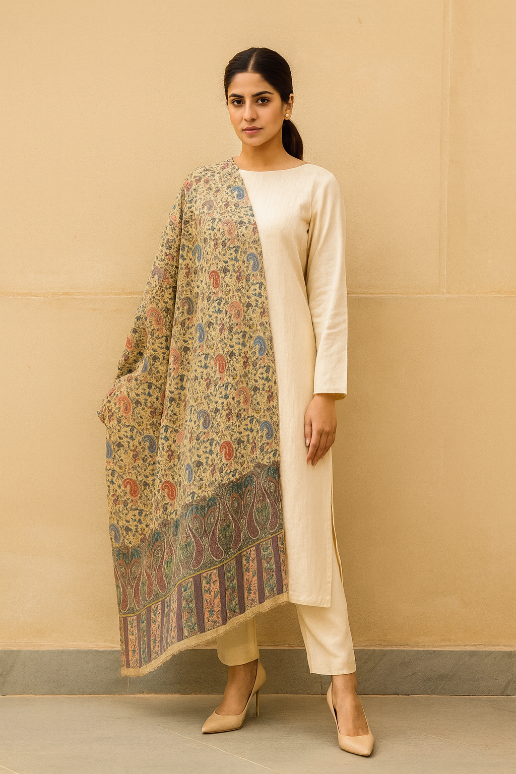 Luxury Printed Pashmina Shawl Timeless Elegance