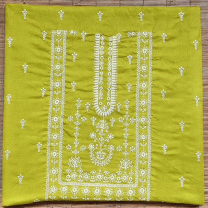 Olive Green Unstitched Embroidered Lawn Shirt