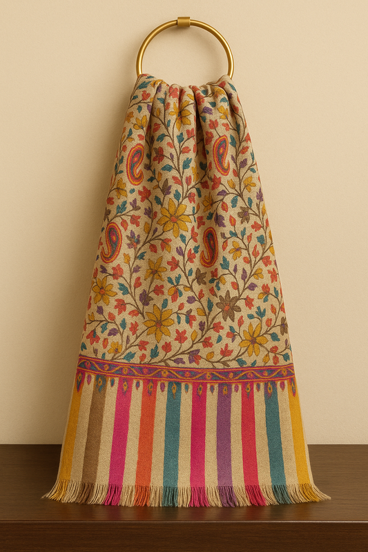 Luxury Pashmina Printed Shawl  Multicolor Floral Paisley