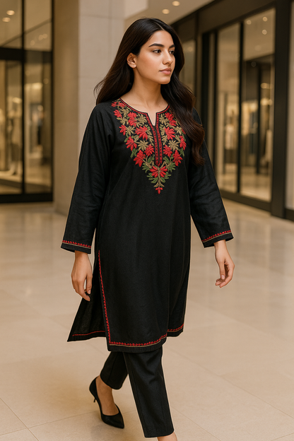 Black kurta Multi Embroidery