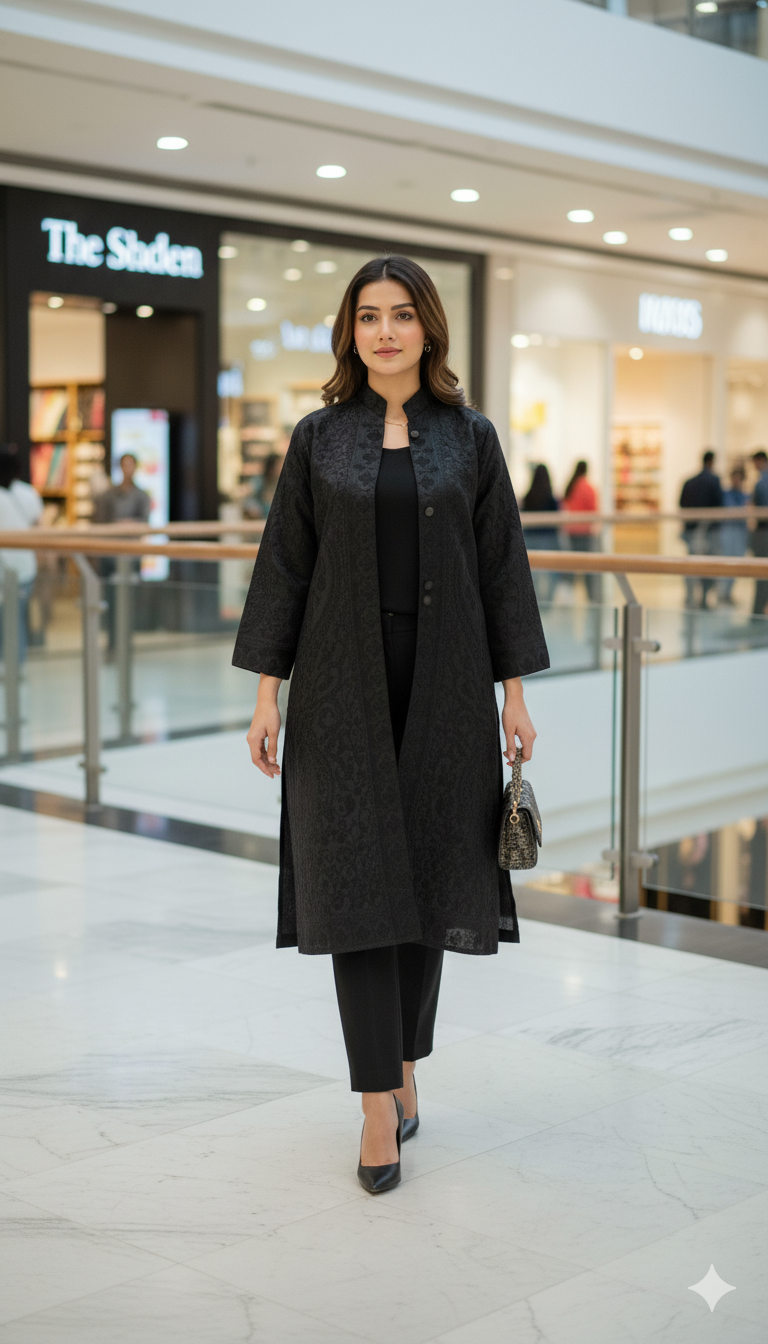 The Royal Black Silk Jacquard Jacket