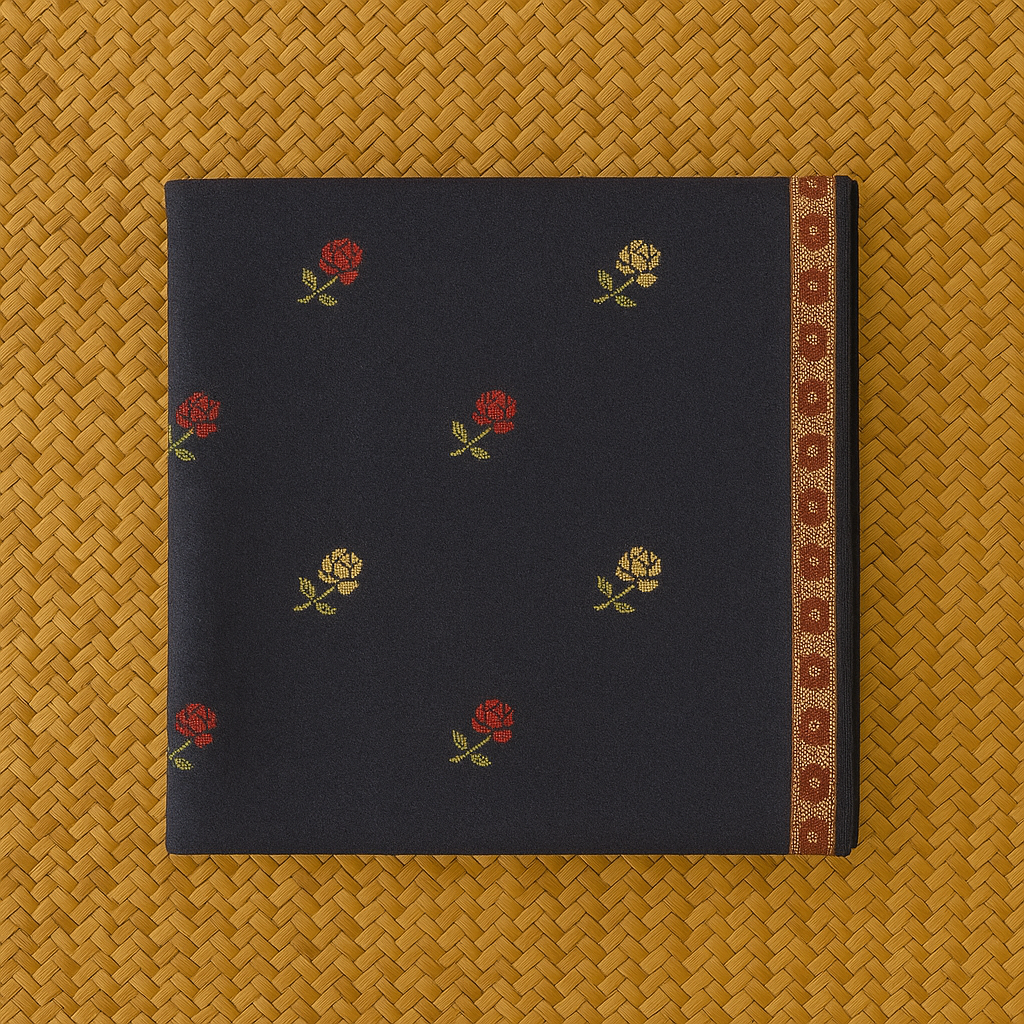 Navy Blue Pashmina Shawl  Floral Embroidery with Border Detailing