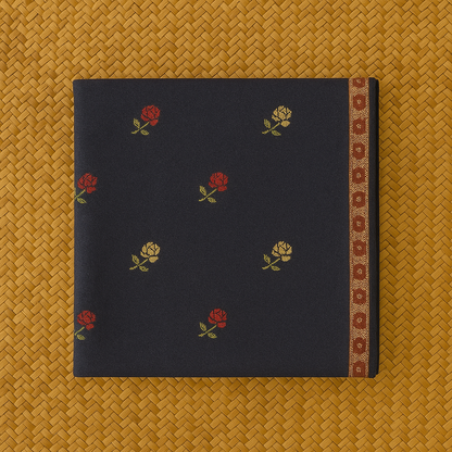 Navy Blue Pashmina Shawl  Floral Embroidery with Border Detailing