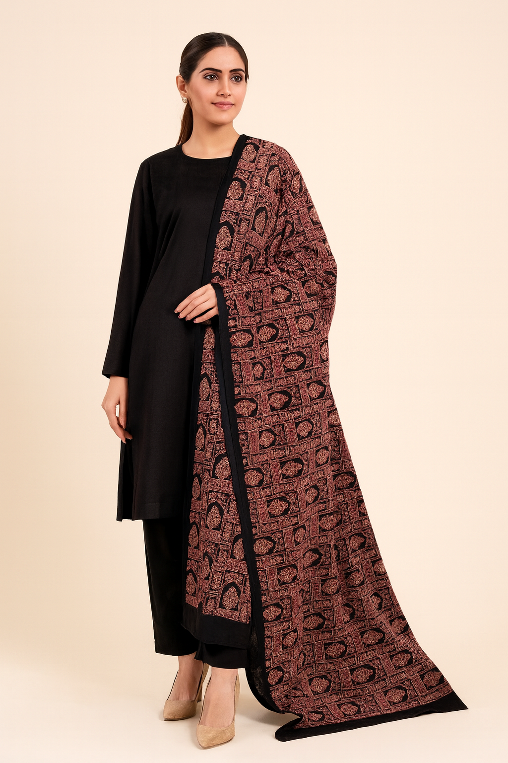 Karandi Embroidered Shawl