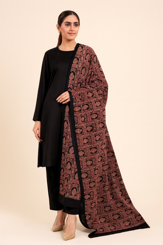 Karandi Embroidered Shawl