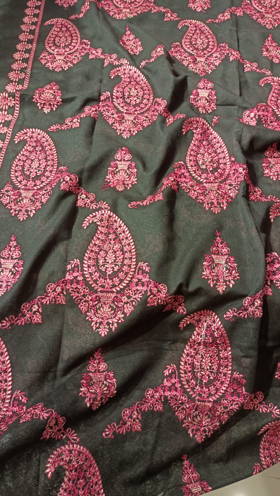 Black Embroidered Karandi Shawl