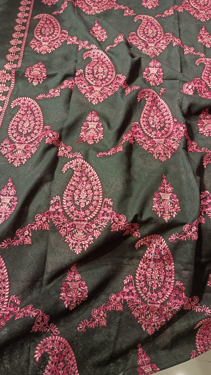 Black Embroidered Karandi Shawl