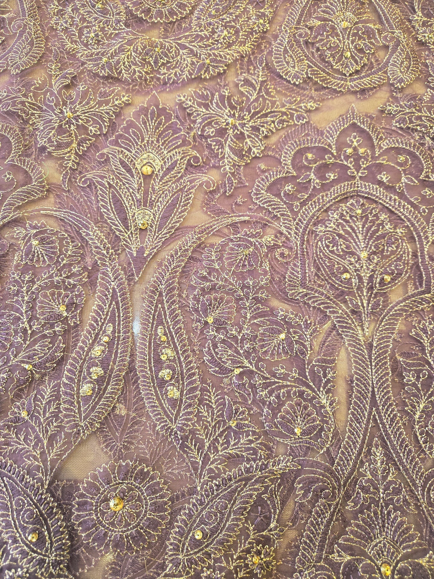 Ethereal Lavender Laser-Cut Net Embroidered 3-Piece Unstitched Suit with Chiffon Dupatta