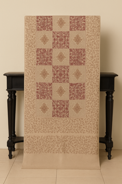 Beige and maroon pashmina shawl