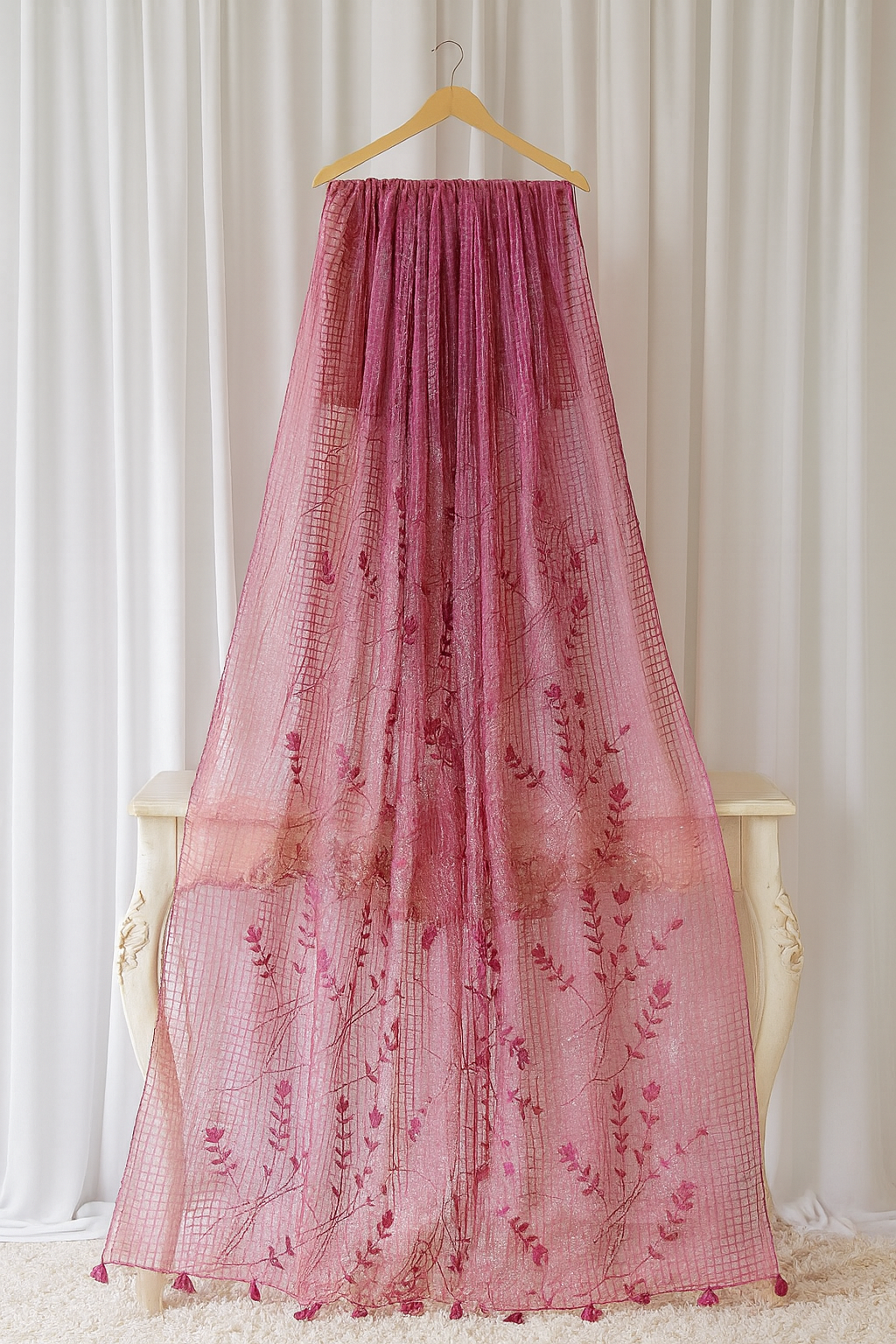 Pink Lawn Embroidered Dupatta