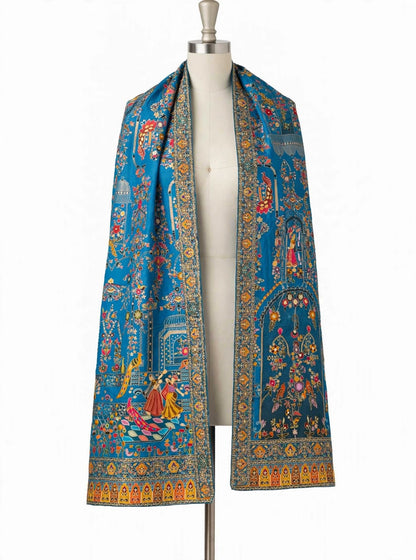 The Mughal Darbar - Royal Ferozi Minakari Jama Shawl