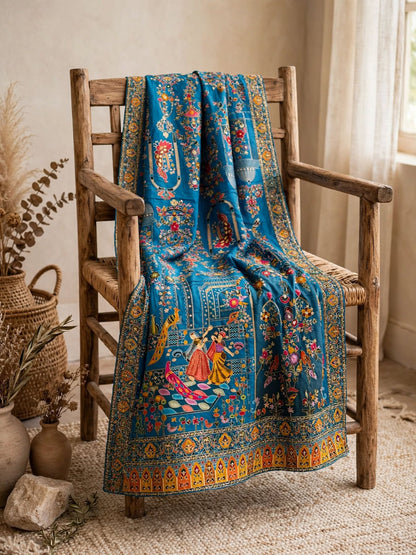 The Mughal Darbar - Royal Ferozi Minakari Jama Shawl