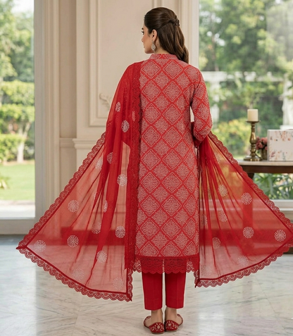 Scarlet Bloom bareeze lawn