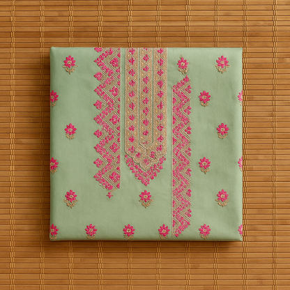 Mint Green Embroidered Unstitched Lawn 2PC