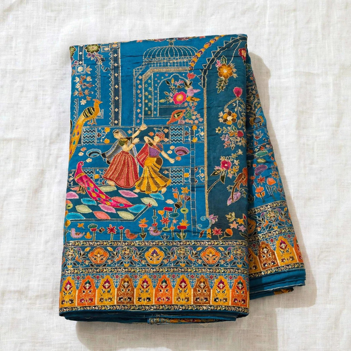 The Mughal Darbar - Royal Ferozi Minakari Jama Shawl