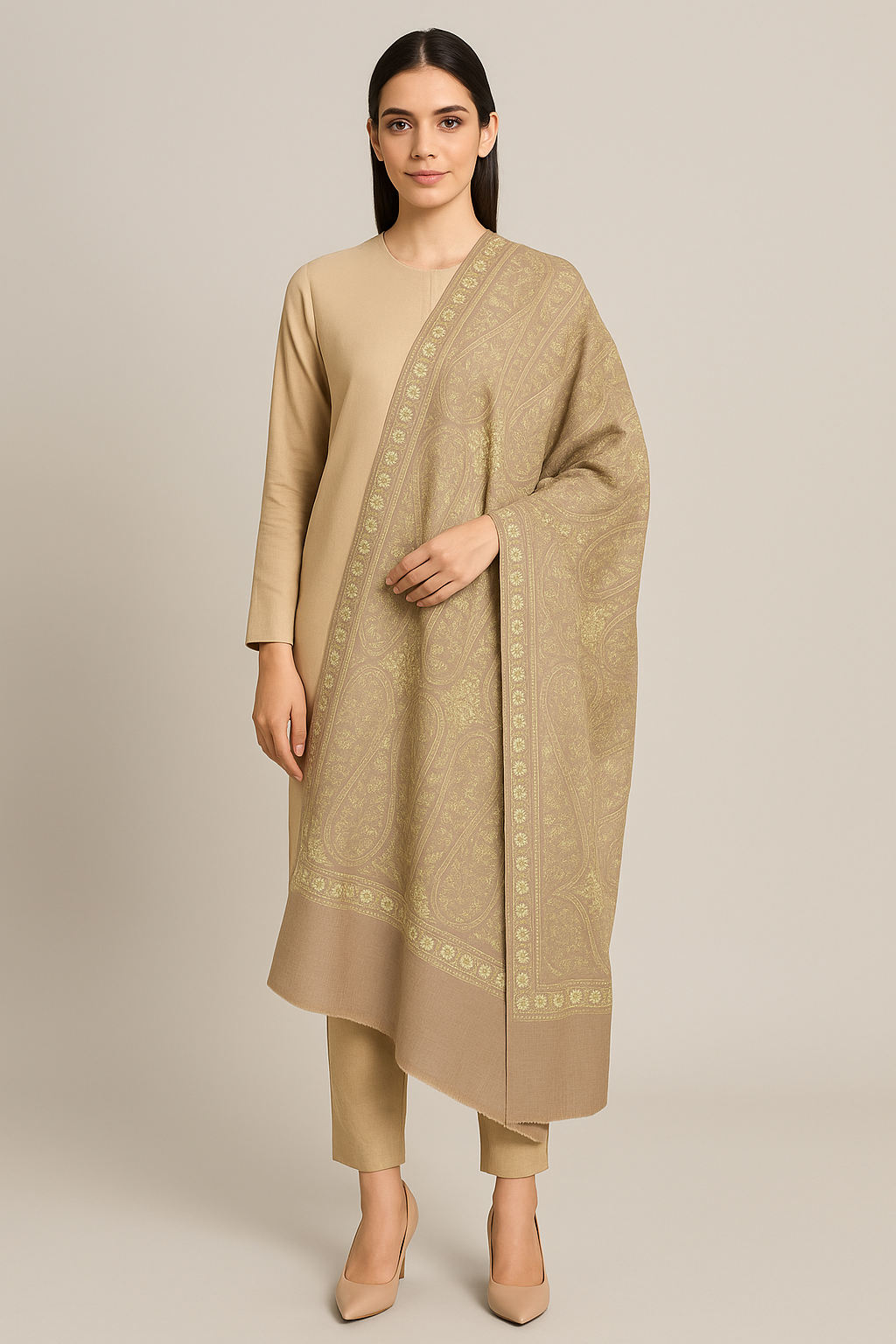 Luxury Pashmina Aari Embroidery Shawl