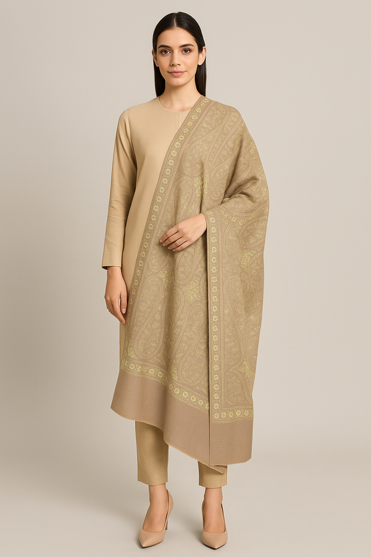 Luxury Pashmina Aari Embroidery Shawl