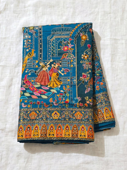The Mughal Darbar - Royal Ferozi Minakari Jama Shawl