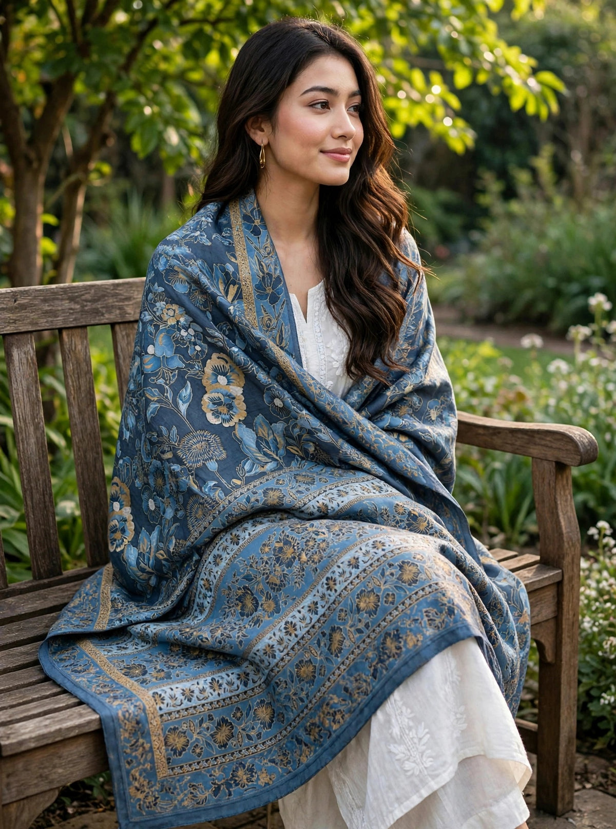Noor-e-Kashmir - Handwoven Pure Pashmina Kani Shawl | Authentic Kashmiri Jamawar