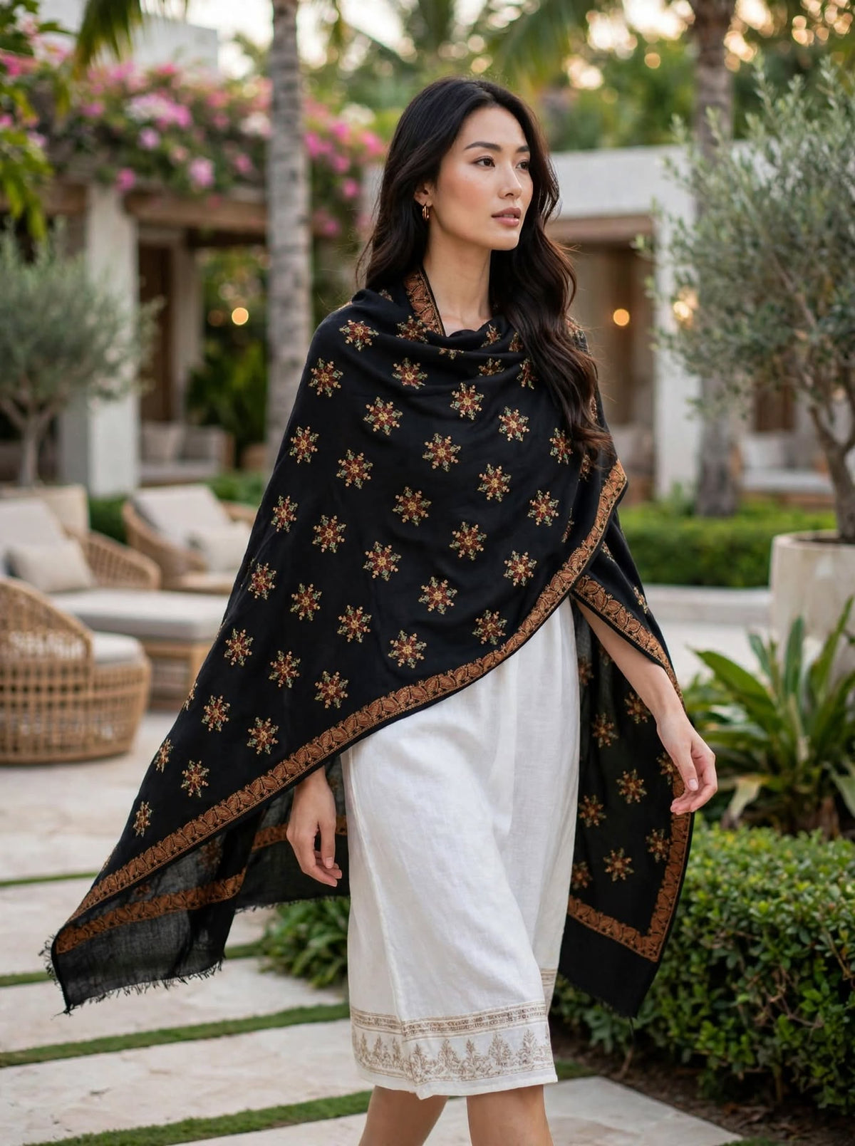 Pashmina embroidered shawl