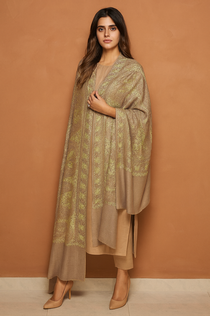 Luxury Pashmina Aari Embroidery Shawl