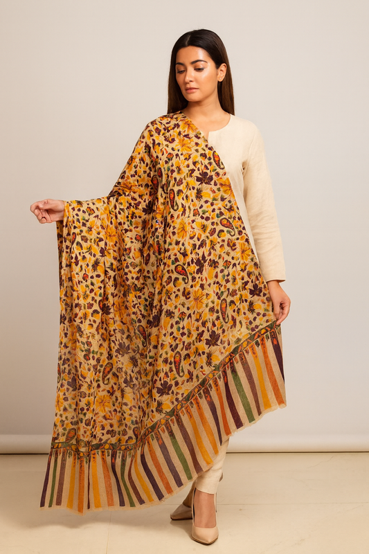 Autumn Paisley Pashmina Shawl Handcrafted Elegance