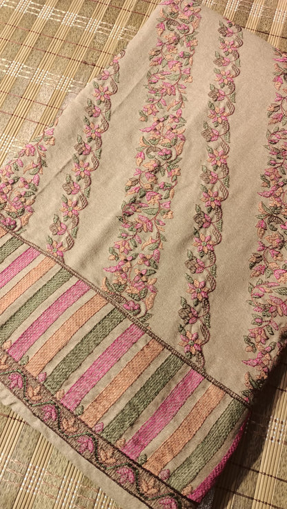 Elegant Karandi Shawl with Intricate Embroidery