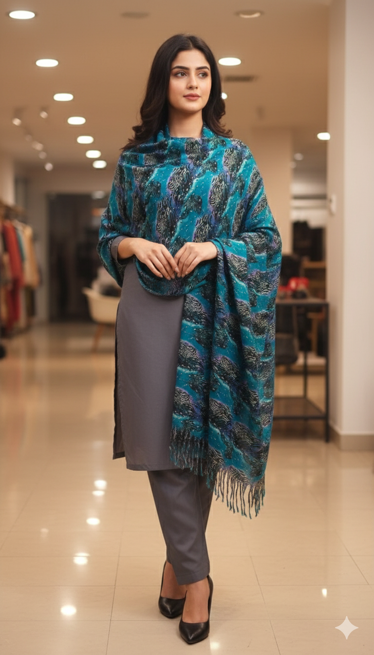 Luxury printed pashmina shawl