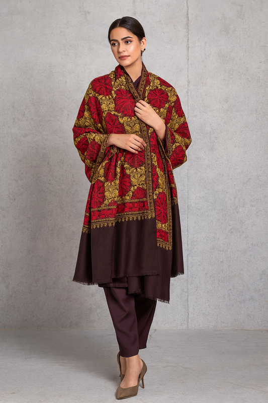 Luxury Aari Embroidery Pashmina Shawl