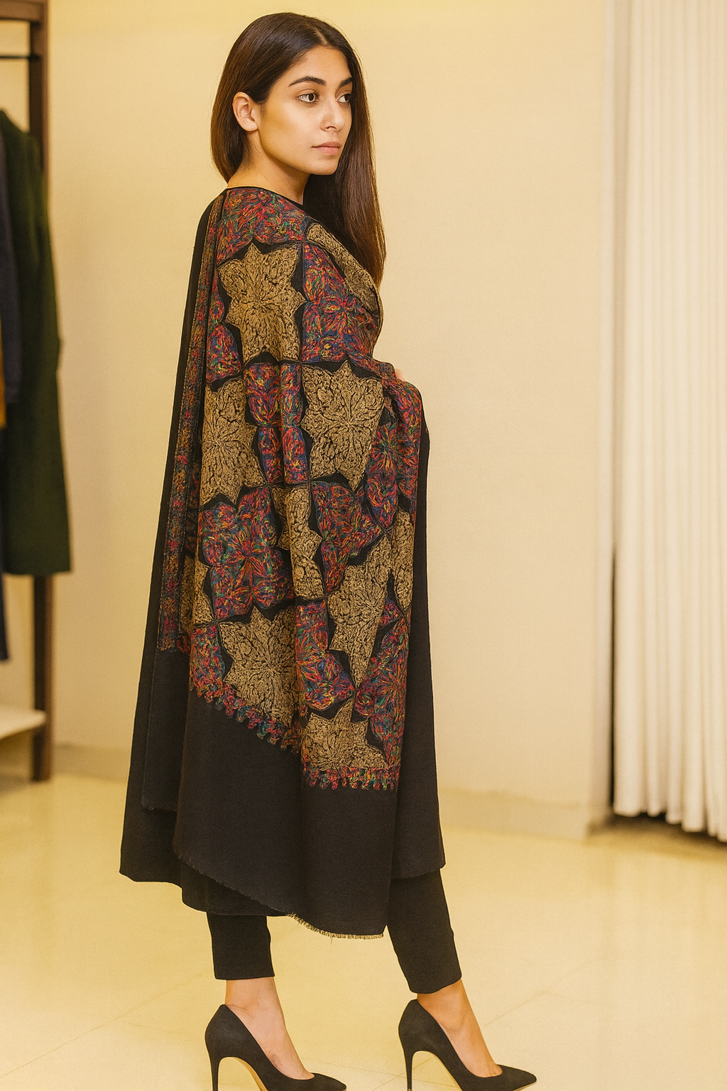 Luxury Embroidered Pashmina Shawl