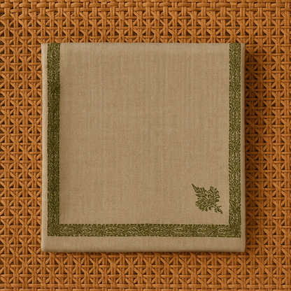 Luxury Pashmina Shawl with Subtle Embroidery olive green