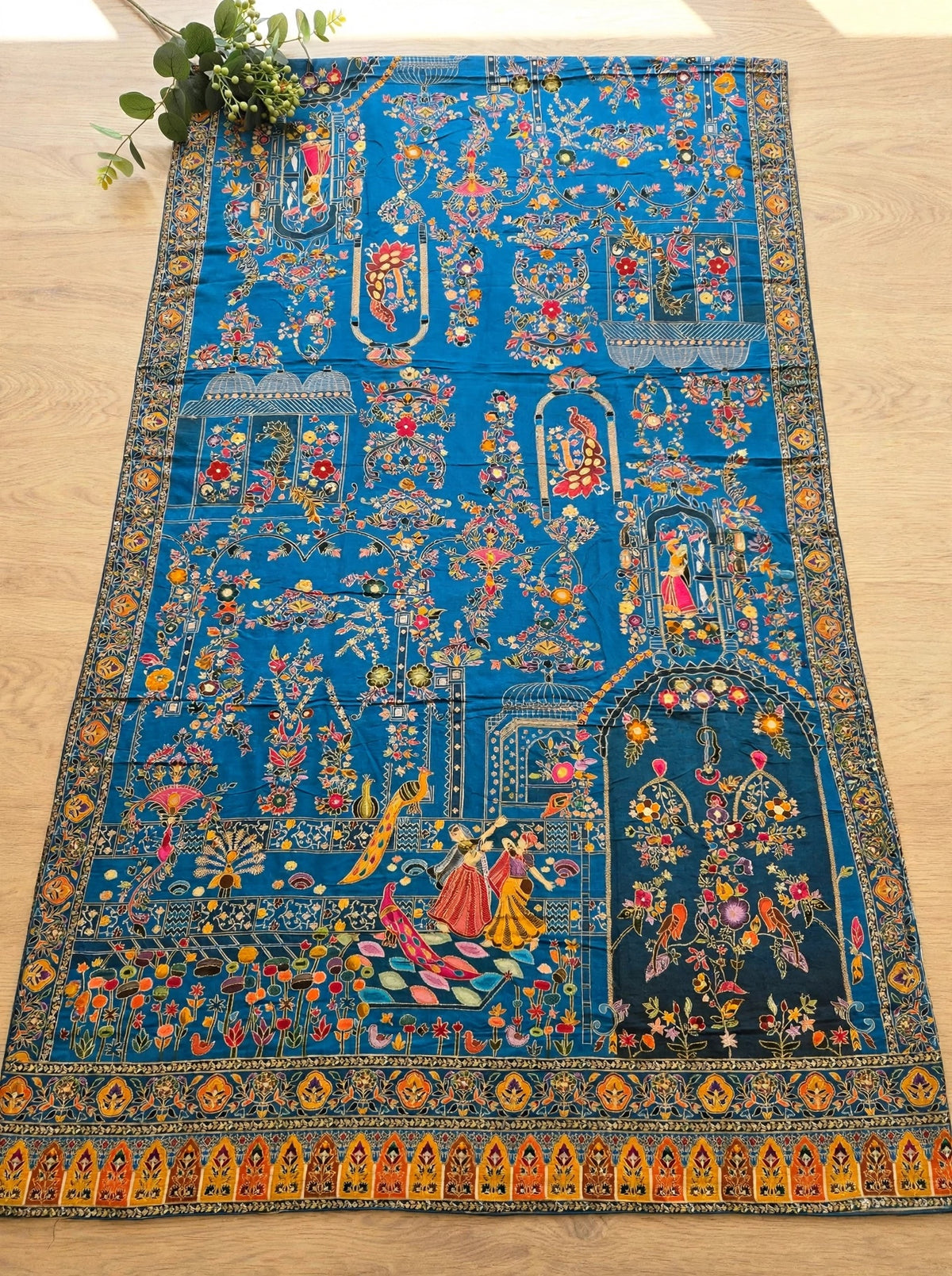 The Mughal Darbar - Royal Ferozi Minakari Jama Shawl
