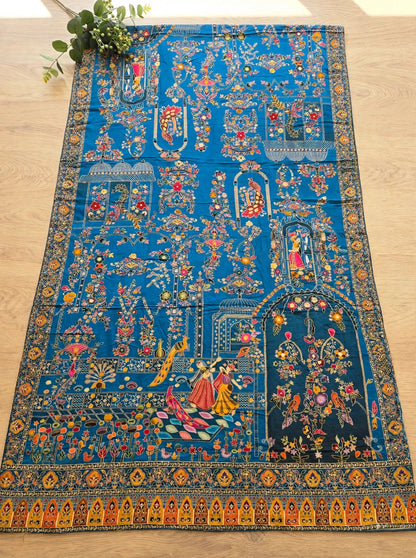 The Mughal Darbar - Royal Ferozi Minakari Jama Shawl
