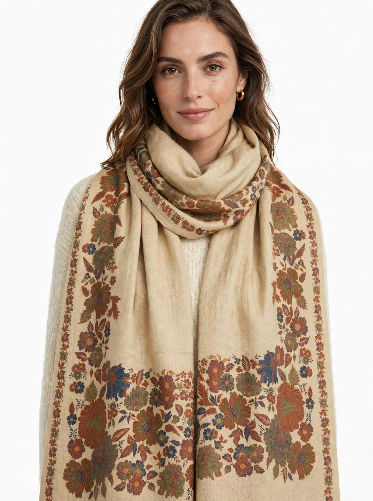 Elegant Floral Printed Pashmina Shawl