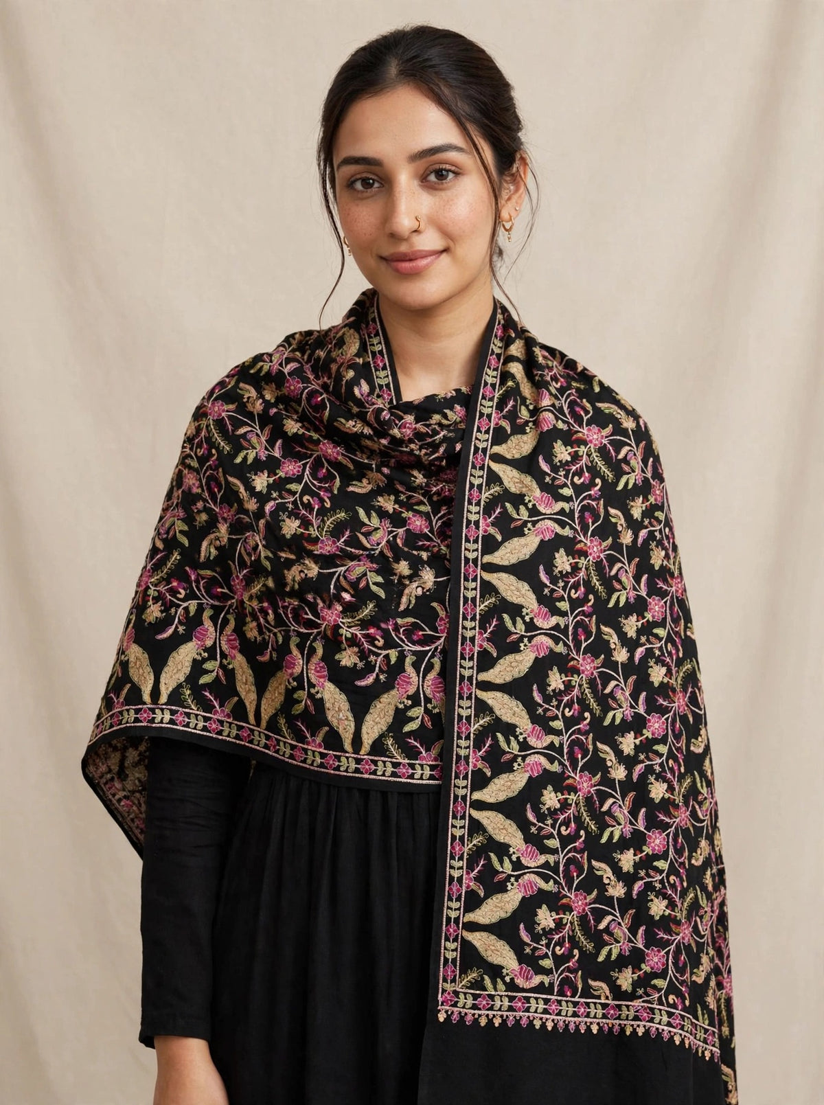 Pashmina Shawl with Papier Mâché Embroidery