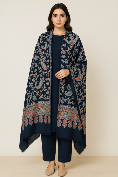 Pashmina Kalamkar Embroidery Shawl