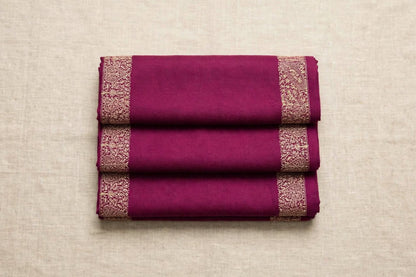 Plum Pashmina Shawl - Gold Embroidered Border - Formal Wrap