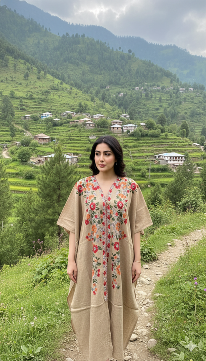 Pashmina Kaftan with Kashmiri Embroidery