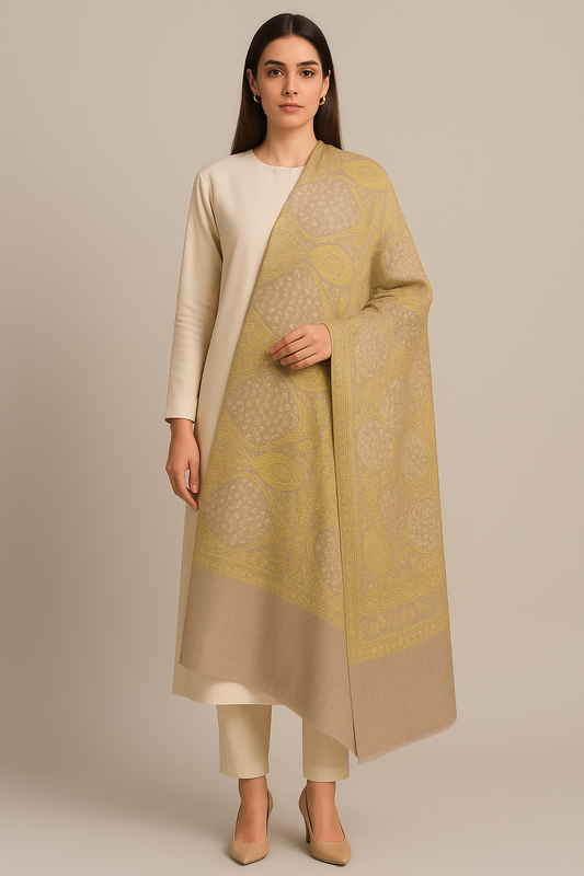 Pashmina aari embroidery shawl
