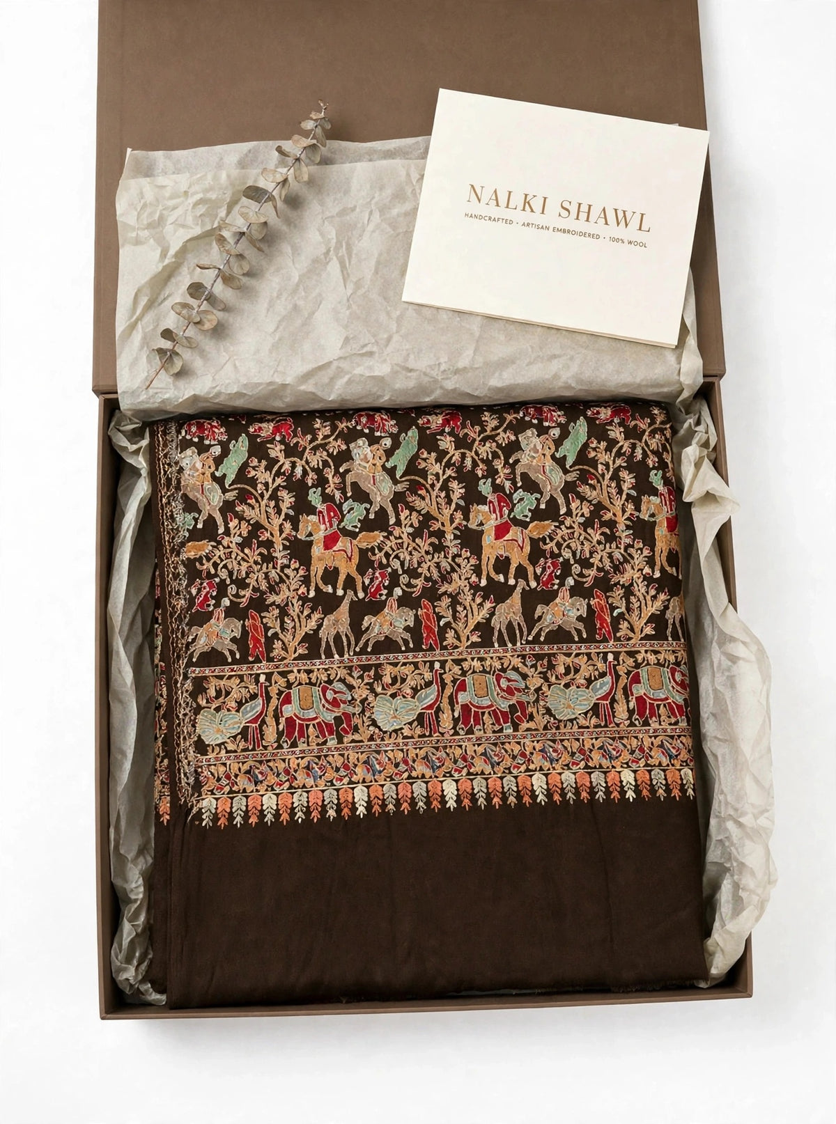 The Royal Shikargah - Heirloom Pashmina Nalki Shawl