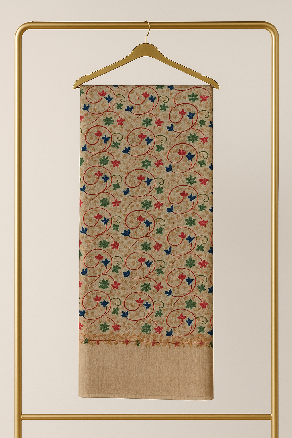 Multicolor Aari Embroidered Pashmina Shawl